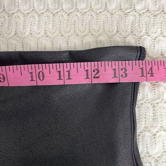 SPANX Faux Suede Shiny Black Leggings Women’s Large - Picture 7 of 7